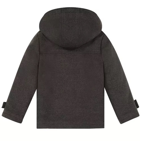 Rothschild & CO Charcoal Grey Hooded Wool Blend Toggle Dress Coat - Picture 2 of 10